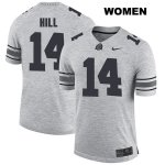 Women's NCAA Ohio State Buckeyes K.J. Hill #14 College Stitched Authentic Nike Gray Football Jersey SN20L03OK